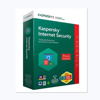 Программное обеспечение безопасностью интернета Kaspersky 3 прибора компьютерные аксессуары 1 года