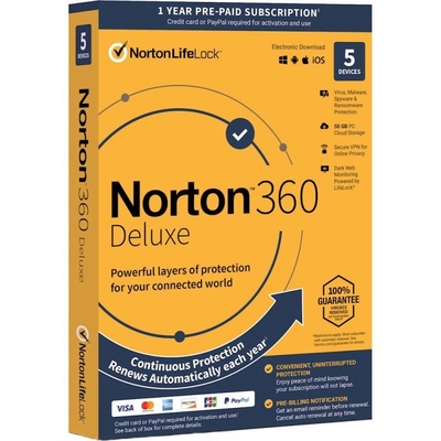 Программное обеспечение безопасностью антивируса лицензии прибора Norton 360 наградное 1 ключевое глобальное общее онлайн