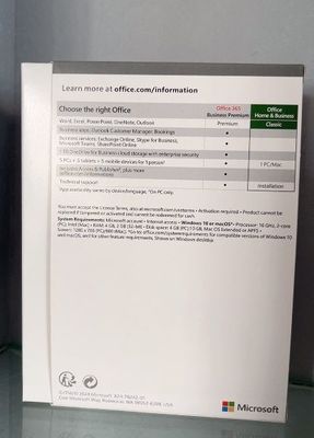 Офис 2024 Домашний Бизнес MAC / PC Завязывайте ключ Пожизненный Офис 2024 HB розничная коробка