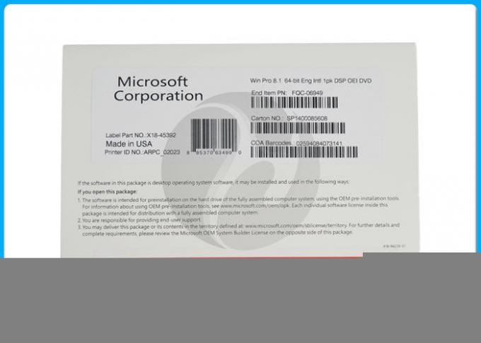 Стикер активе кода лицензии стикера Виндовс 8,1 программного обеспечения Микрософт Виндовс про ключевой